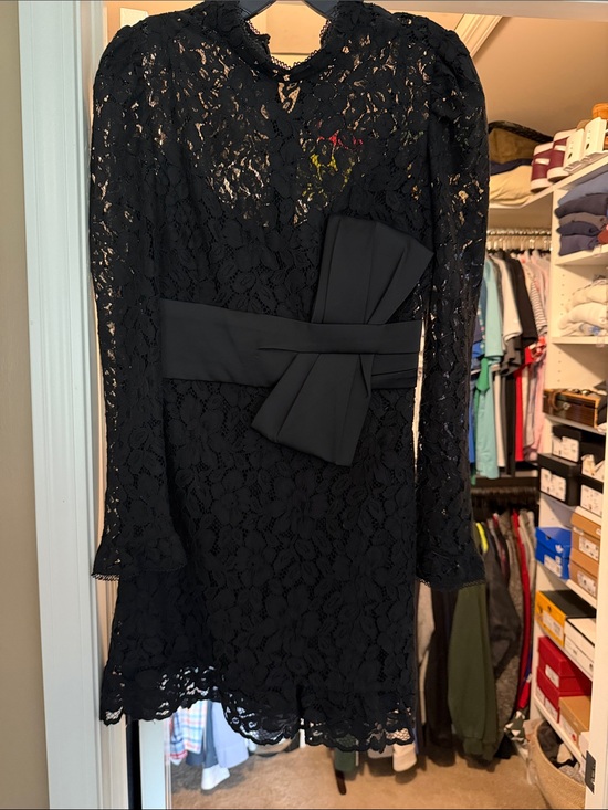 Ever New Dresses & Skirts - Ever New Black Lace Long-Sleeve Dress with Waist Bow